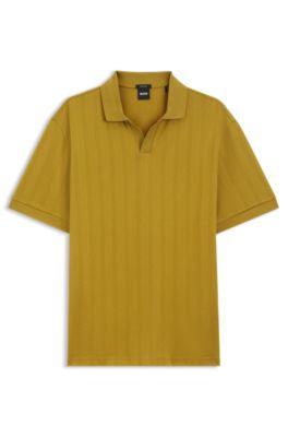 Cotton-jacquard polo shirt with Johnny collar by HUGO BOSS