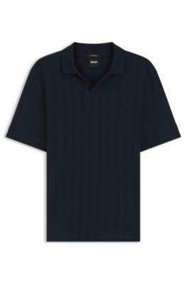 Cotton-jacquard polo shirt with Johnny collar by HUGO BOSS