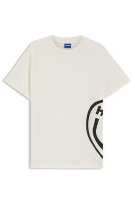 Cotton-jersey T-shirt with Happy HUGO artwork by HUGO BOSS