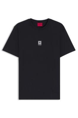 Cotton-jersey T-shirt with embroidered logo artwork by HUGO BOSS