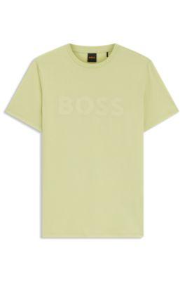Cotton-jersey T-shirt with large logo print by HUGO BOSS