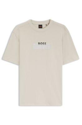 Cotton-jersey T-shirt with logo artwork by HUGO BOSS