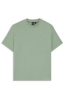 Cotton-jersey T-shirt with logo detail by HUGO BOSS