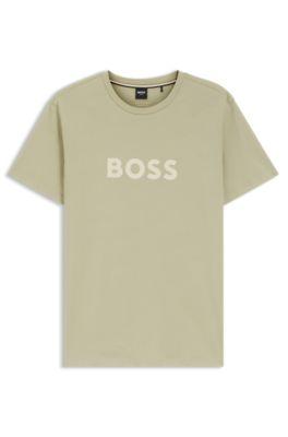 Cotton jersey T-shirt with logo print by HUGO BOSS
