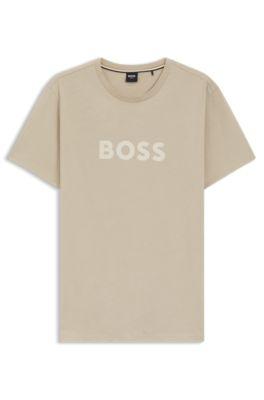 Cotton jersey T-shirt with logo print by HUGO BOSS