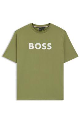 Cotton jersey T-shirt with mixed-print logo by HUGO BOSS