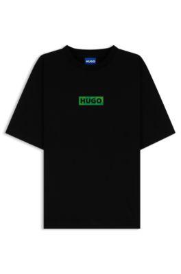 Cotton-jersey T-shirt with printed artwork by HUGO BOSS
