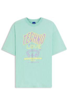 Cotton-jersey T-shirt with printed artwork by HUGO BOSS