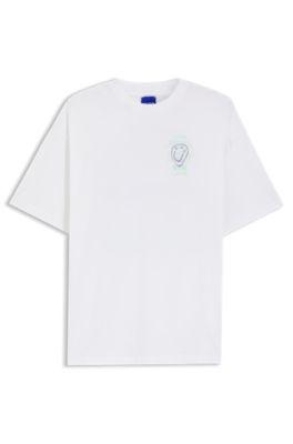 Cotton-jersey T-shirt with printed artwork by HUGO BOSS