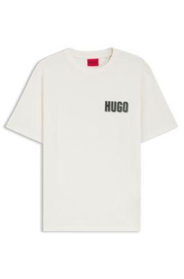 Cotton-jersey T-shirt with rear graphic by HUGO BOSS