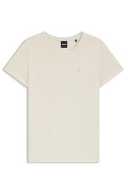 Cotton-jersey slim-fit T-shirt with Double B monogram by HUGO BOSS