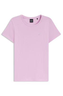 Cotton-jersey slim-fit T-shirt with Double B monogram by HUGO BOSS