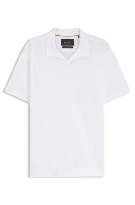 Cotton-linen polo shirt with Johnny collar by HUGO BOSS