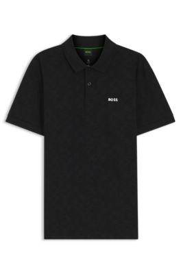 Cotton-piqué polo shirt with all-over print by HUGO BOSS Cotton-piqué polo shirt with all-over print by HUGO BOSS