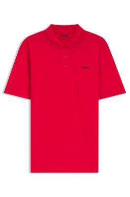 Cotton-piqu&eacute; polo shirt with logo print by HUGO BOSS