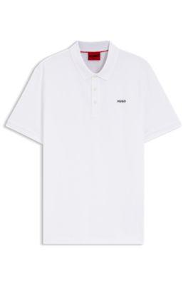 Cotton-piqu&eacute; polo shirt with logo print by HUGO BOSS
