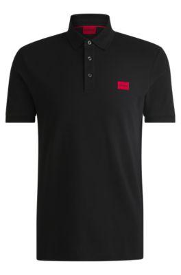 Cotton-piqu&eacute; slim-fit polo shirt with logo label by HUGO BOSS