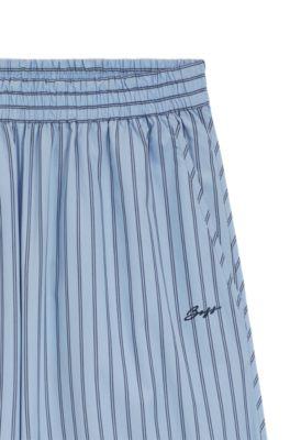 Cotton-poplin trousers with vertical stripe by HUGO BOSS