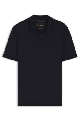 Cotton-silk polo shirt with Johnny collar by HUGO BOSS