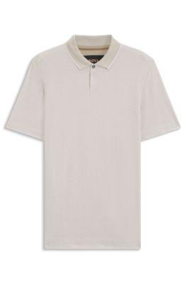 Cotton-silk polo shirt with three-tone structure by HUGO BOSS