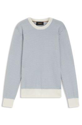 Cotton-silk sweater with knitted structure by HUGO BOSS