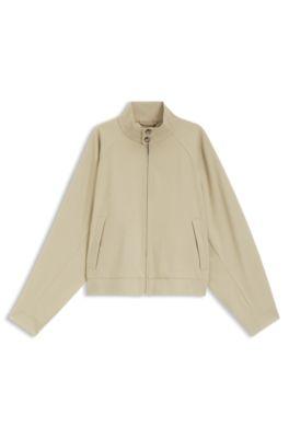 Cotton-stretch bomber jacket with zip by HUGO BOSS