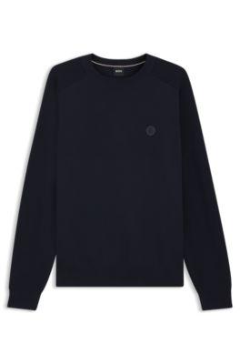 Cotton sweater with Double B monogram by HUGO BOSS