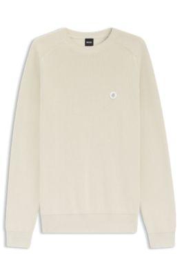 Cotton sweater with Double B monogram by HUGO BOSS