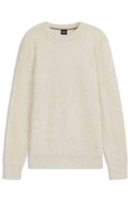 Cotton sweater with knitted structure by HUGO BOSS