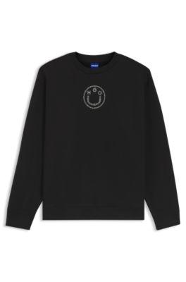 Cotton sweatshirt with rhinestone Happy HUGO by HUGO BOSS