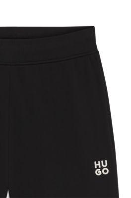 Cotton-terry sweatpants with embroidered logo by HUGO BOSS