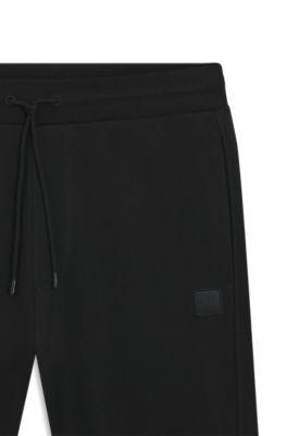 Cotton-terry sweatpants with logo patch by HUGO BOSS