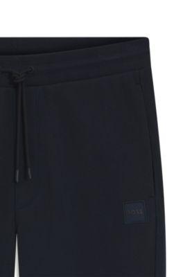Cotton-terry sweatpants with logo patch by HUGO BOSS