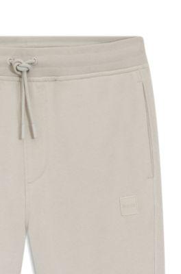 Cotton-terry sweatpants with logo patch by HUGO BOSS
