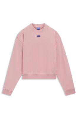 Cotton-terry sweatshirt with logo badge by HUGO BOSS