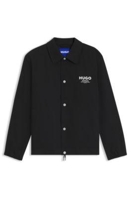 Cotton-twill coach jacket with logo details by HUGO BOSS