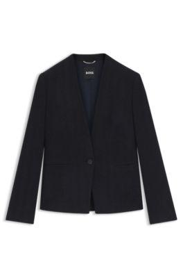Crease-resistant regular-fit blazer in herringbone jersey by HUGO BOSS Crease-resistant regular-fit blazer in herringbone jersey by HUGO BOSS