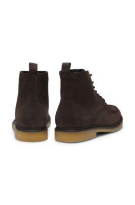 Crepe-outsole half boots in suede by HUGO BOSS