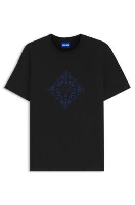 Crew-neck T-shirt in breathable cotton by HUGO BOSS
