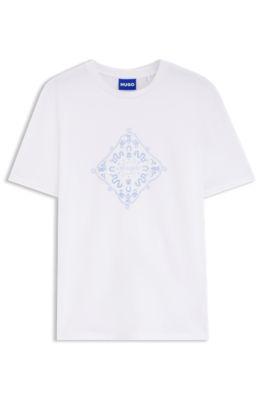 Crew-neck T-shirt in breathable cotton by HUGO BOSS