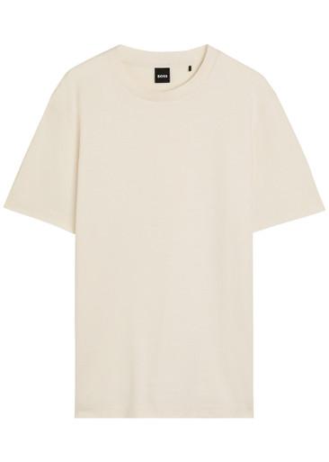 Crew-neck fine-knit cotton T-shirt by HUGO BOSS