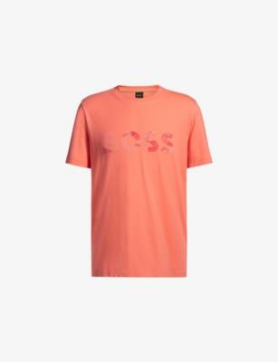 Crewneck Brand-Print Cotton-Jersey T-Shirt by HUGO BOSS