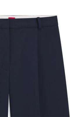 Cropped trousers with front pleats by HUGO BOSS