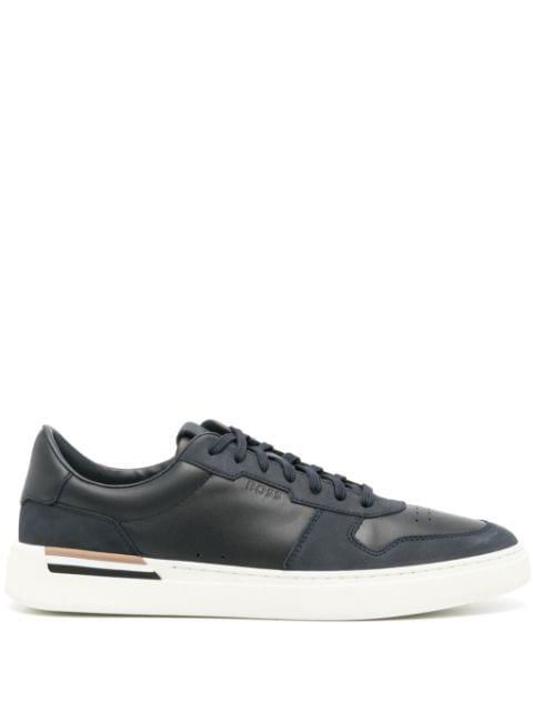 Cupsole panelled leather sneakers by HUGO BOSS