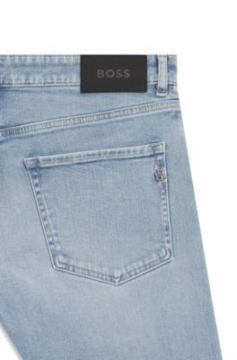 Delaware slim-fit jeans in blue denim by HUGO BOSS
