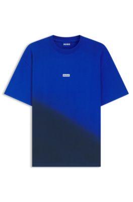 Dip-dyed logo T-shirt in cotton jersey by HUGO BOSS