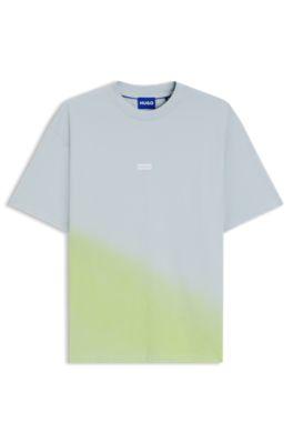 Dip-dyed logo T-shirt in cotton jersey by HUGO BOSS