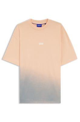 Dip-dyed logo T-shirt in cotton jersey by HUGO BOSS