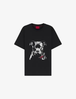 Dog-Print Short-Sleeved Cotton-Jersey T-Shirt by HUGO BOSS