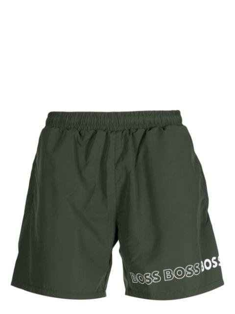 Dolphin logo-print swim shorts by HUGO BOSS